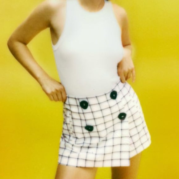 Zara plaid pattern skirt / shorts (skort) women's size med - Picture 1 of 4